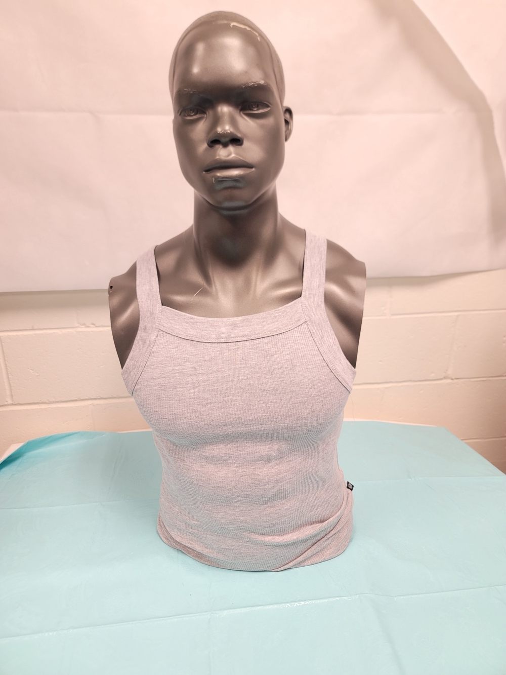 Men's Red Ribbed Square-Neck Tank Top - Picture 10 of 15